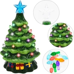 2pcs Pre Lit Ceramic Tabletop Christmas Tree 7in 10 2pcs Pre Lit Ceramic Tabletop Christmas Tree 7in -Christmas Decorations 2Pcs Ceramic Christmas Trees 7in 3 600x602 1