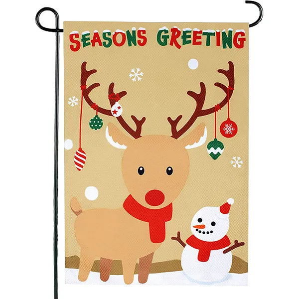 2pcs Welcome Burlap Christmas House Flags 4 2pcs Welcome Burlap Christmas House Flags - Image 2