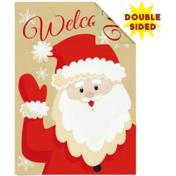 2pcs Welcome Burlap Christmas House Flags 12 2pcs Welcome Burlap Christmas House Flags -Christmas Decorations 2Pcs Christmas Burlap Welcome Flag 5