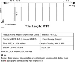 2x 8 Tubes (12in) Christmas Falling Rain Drop Icicle String Lights 10 2x 8 Tubes (12in) Christmas Falling Rain Drop Icicle String Lights -Christmas Decorations 2Pcs Christmas Falling Rain Drop Icicle String Lights 2 600x497 1