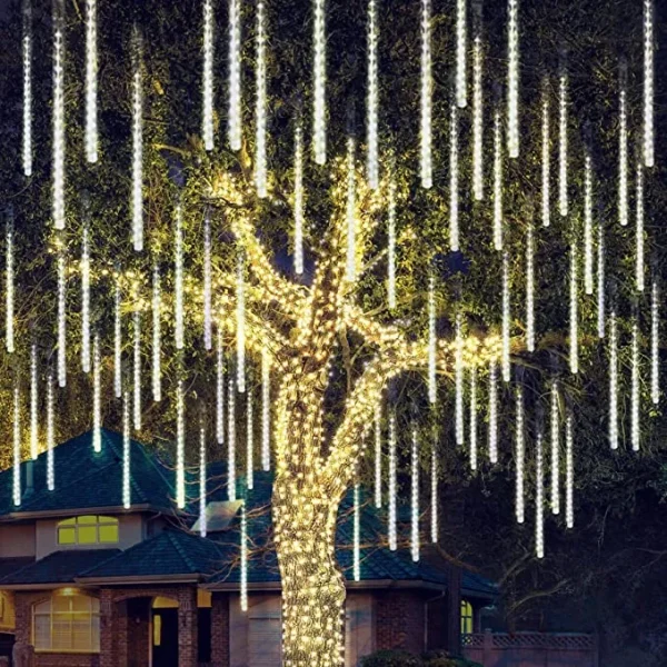 2 X 8 Tubes (12in) Christmas Icicle String Lights, Warm White 4 2 X 8 Tubes (12in) Christmas Icicle String Lights, Warm White - Image 2
