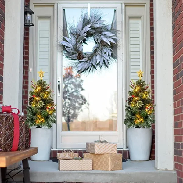 2pcs Prelit Christmas Tree Pathway Lights 24in 8 2pcs Prelit Christmas Tree Pathway Lights 24in - Image 6