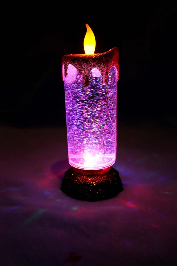 2pcs Flameless Led Candles With Glitter Swirls 4 2pcs Flameless Led Candles With Glitter Swirls - Image 2