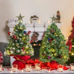 2pcs 50 LED Mini Tabletop Christmas Tree Prelit 24in 10 2pcs 50 LED Mini Tabletop Christmas Tree Prelit 24in -Christmas Decorations 2Pcs Prelit Tabletop Christmas Tree 24in 3 1 600x600 1