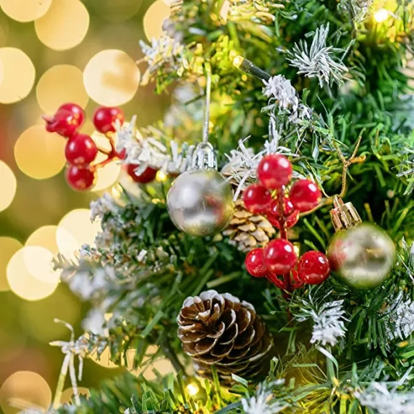 2pcs 50 LED Mini Tabletop Christmas Tree Prelit 24in 6 2pcs 50 LED Mini Tabletop Christmas Tree Prelit 24in - Image 4