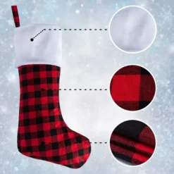 2pcs Red And Black Buffalo Plaid Christmas Stockings 11 2pcs Red And Black Buffalo Plaid Christmas Stockings -Christmas Decorations 2Pcs Red Jumbo Plaid Christmas Stockings 6 result 600x600 1