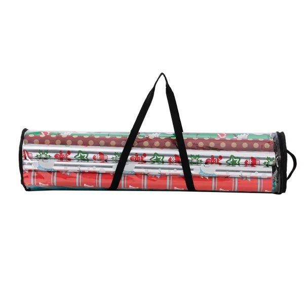 2pcs Black Christmas Clear Gift Wrap Organizer 4 2pcs Black Christmas Clear Gift Wrap Organizer - Image 2