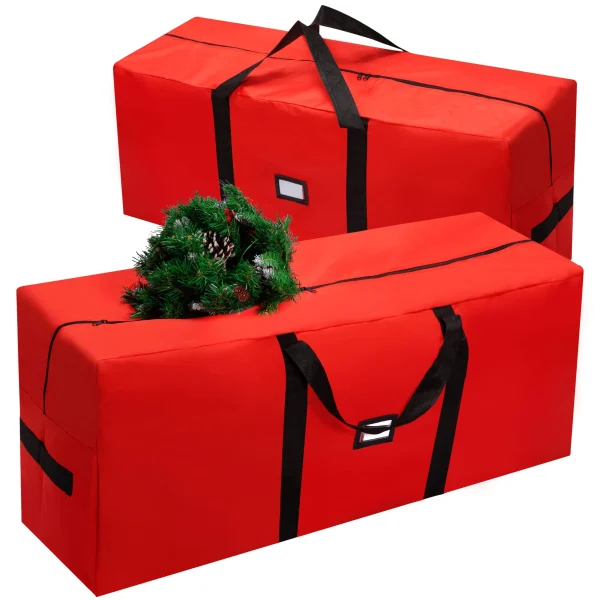 2pcs Red Christmas Tree Storage Bags 48in 3 2pcs Red Christmas Tree Storage Bags 48in