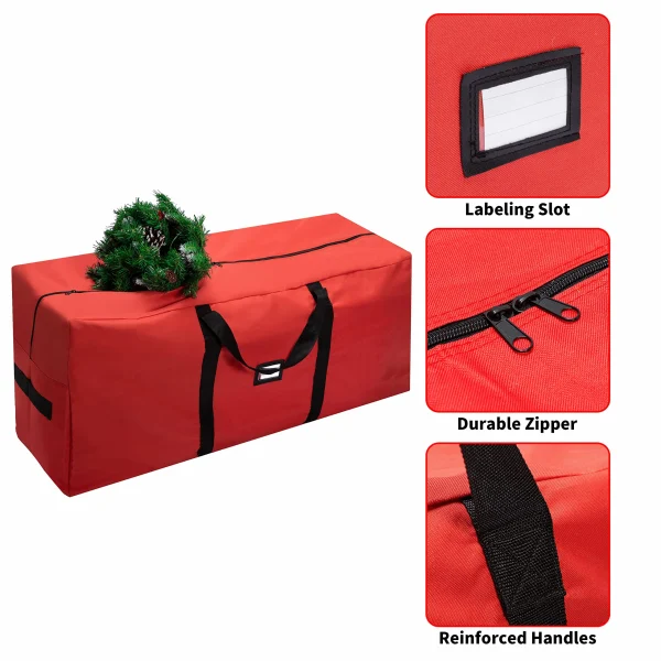 2pcs Red Christmas Tree Storage Bags 48in 5 2pcs Red Christmas Tree Storage Bags 48in - Image 3