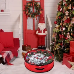 2pcs Red Wreath Storage Bags With Clear Window 24in 13 2pcs Red Wreath Storage Bags With Clear Window 24in -Christmas Decorations 2pcs Red Wreath Storage Bags with Clear Window 24in 6 600x600 1