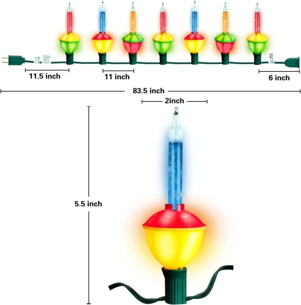 3x7 LED Multicolor Christmas Bubble String Lights 7ft 7 3x7 LED Multicolor Christmas Bubble String Lights 7ft - Image 5