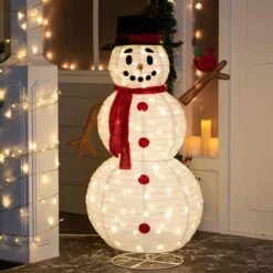 160 LED 3D Collapsible Snowman Yard Decoration Lighted