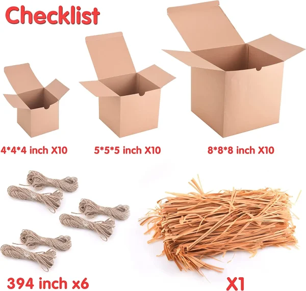 30pcs Christmas Brown Gift Boxes 5 30pcs Christmas Brown Gift Boxes - Image 3