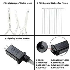 345 LED 8 Lighting Modes Waterfall Lights 16.4ft -Christmas Decorations 345 LED 8 Lighting Modes Waterfall Lights 1 600x600 1