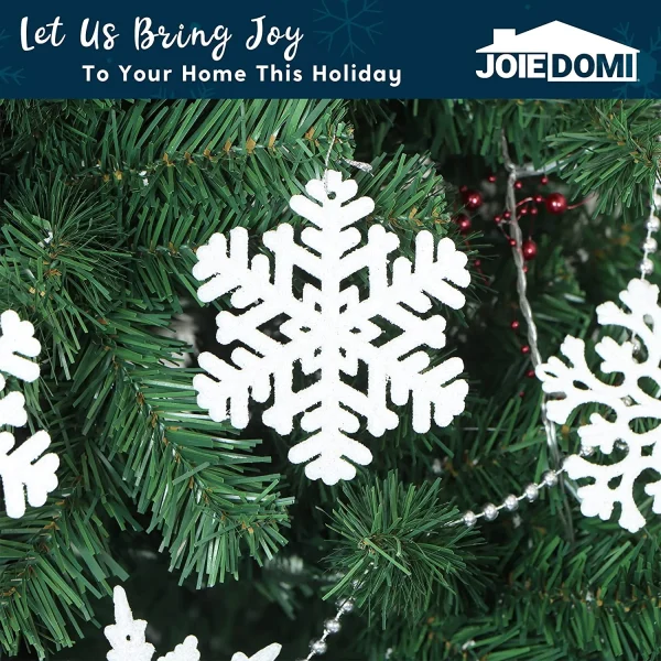 36pcs White Glitter Snowflake Christmas Ornaments 7 36pcs White Glitter Snowflake Christmas Ornaments - Image 5