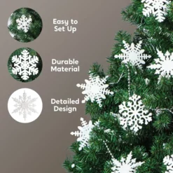 36pcs White Glitter Snowflake Christmas Ornaments 11 36pcs White Glitter Snowflake Christmas Ornaments -Christmas Decorations 36Pcs White Snowflake Ornaments Christmas 4 600x600 1