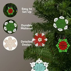36pcs Hanging Christmas Wooden Snowflake Ornament -Christmas Decorations 36Pcs Wooden Snowflakes Hanging Ornaments 3 1