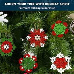 36pcs Hanging Christmas Wooden Snowflake Ornament -Christmas Decorations 36Pcs Wooden Snowflakes Hanging Ornaments 4 1