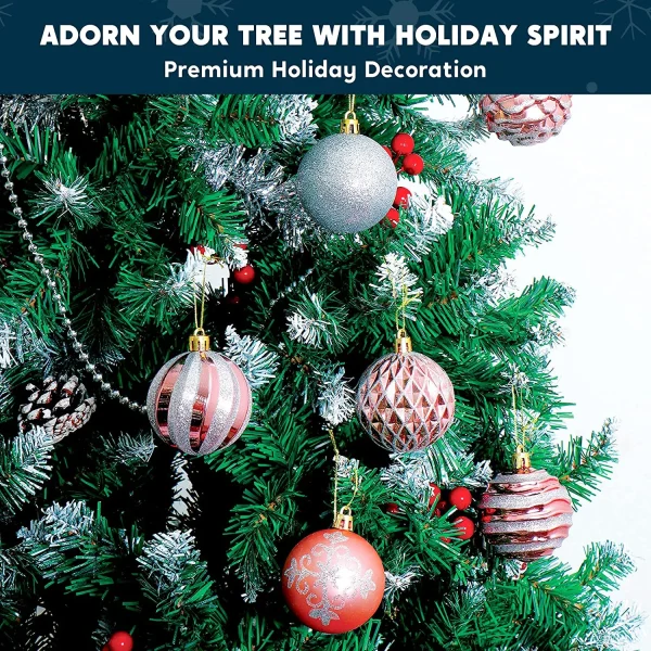 36pcs Rose Gold And Silver Christmas Ball Ornaments 5 36pcs Rose Gold And Silver Christmas Ball Ornaments - Image 3