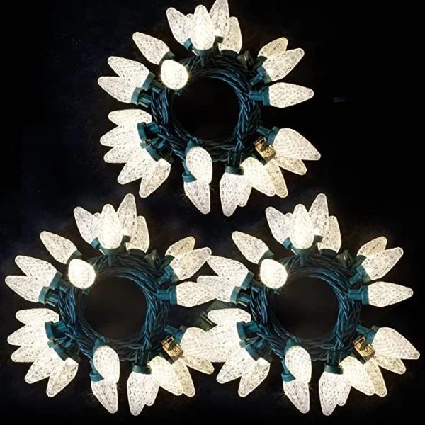 3x25 LED Warm White C9 Led Christmas String Lights 5 3x25 LED Warm White C9 Led Christmas String Lights - Image 3