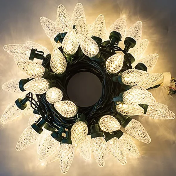 3x25 LED Warm White C9 Led Christmas String Lights 6 3x25 LED Warm White C9 Led Christmas String Lights - Image 4