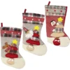 3pcs 3D Burlap And Plaid Christmas Stockings 18in 1 3pcs 3D Burlap And Plaid Christmas Stockings 18in -Christmas Decorations 3Pcs 3d Burlap Christmas Stockings 18in 1