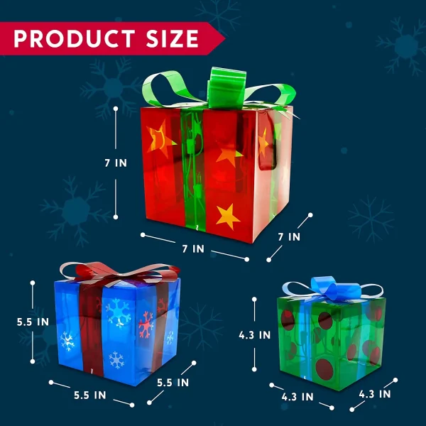 3Pcs 50LED Christmas Light Boxes Decor 8 3Pcs 50LED Christmas Light Boxes Decor - Image 6