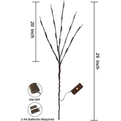 3Pcs Branch Lights, White 29in 10 3Pcs Branch Lights, White 29in -Christmas Decorations 3Pcs Branch Lights White 29in