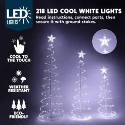 3pcs 218 Pre-Lit LED Christmas Light Yard Decorations 10 3pcs 218 Pre-Lit LED Christmas Light Yard Decorations -Christmas Decorations 3Pcs Lighted Spiral Christmas Tree Set LED Cool White 3 result 600x600 1