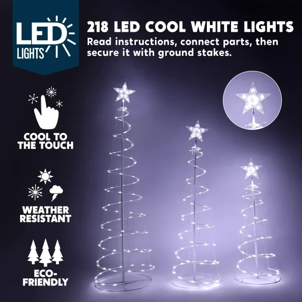 3pcs 218 Pre-Lit LED Christmas Light Yard Decorations 5 3pcs 218 Pre-Lit LED Christmas Light Yard Decorations - Image 3