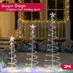 3Pcs Lighted Spiral Christmas Tree Set LED Warm White -Christmas Decorations 3Pcs Lighted Spiral Christmas Tree Set LED Warm White 4 result 600x600 1