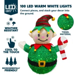 3ft 100 LED Collapsible Elf Yard Light 10 3ft 100 LED Collapsible Elf Yard Light -Christmas Decorations 3ft 100 LED Collapsible Elf Yard Light 2 600x600 1