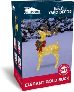 3ft 60 LED Light Up Yard Reindeer Buck Gold -Christmas Decorations 3ft Fabric Gold Buck Head Up 5 result 600x749 1