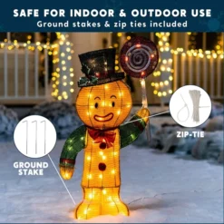 50-Count LED Warm White Tinsel Christmas Gingerbread Man 10 50-Count LED Warm White Tinsel Christmas Gingerbread Man -Christmas Decorations 3ft LED Yard Light Tinsel Gingerbread Man 2 result 600x600 1