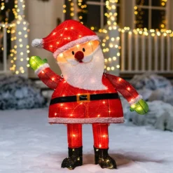 3ft 70 LED Tinsel Santa Yard Decoration Lighted 10 3ft 70 LED Tinsel Santa Yard Decoration Lighted -Christmas Decorations 3ft LED Yard Light Tinsel Santa 4 result 600x600 1