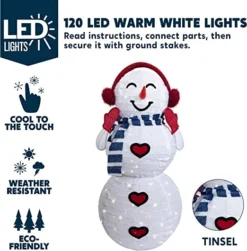 3ft LED Yard Lights - Collapsible Snowman With Earmuffs -Christmas Decorations 3ft LED Yard Lights Collapsible Snowman with Earmuffs 4