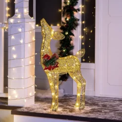 3ft Fabric Gold Fawn Christmas Yard Lights