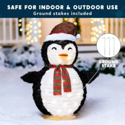 Christmas Decorations -Christmas Decorations 3ft Tinsel Collapsible Penguin LED Yard Light 2 result 600x600 1