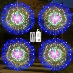 4Pcs 200 LED Firework Copper Wire Lights 24in