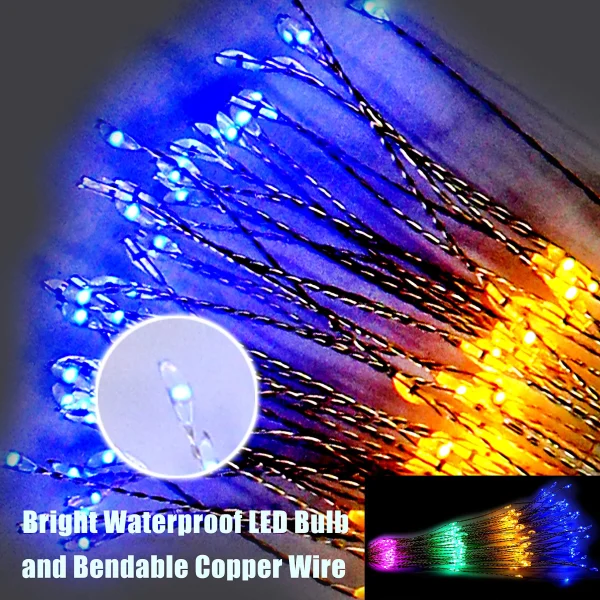 4Pcs 200 LED Firework Copper Wire Lights 24in 4 4Pcs 200 LED Firework Copper Wire Lights 24in - Image 2
