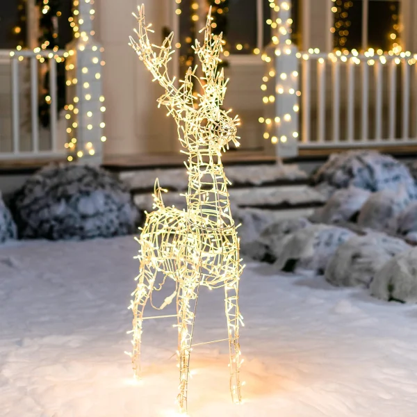480 LED Warm White Wire Frame Reindeer 4.5ft 6 480 LED Warm White Wire Frame Reindeer 4.5ft - Image 4