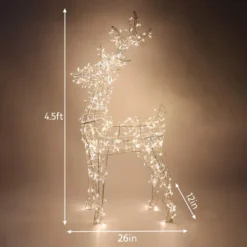 480 LED Warm White Wire Frame Reindeer 4.5ft 12 480 LED Warm White Wire Frame Reindeer 4.5ft -Christmas Decorations 4.5ft 5mm LED Yard Lights Wire Frame Buck 4 result 600x600 1