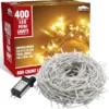 400 LED Warm White Led String Lights Clear Wire 140.7ft 2 400 LED Warm White Led String Lights Clear Wire 140.7ft -Christmas Decorations 400 LED Christmas Light 16 1 600x605 1