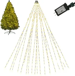 400 LED Christmas Tree String Light With Ring 8.5ft (Warm White)