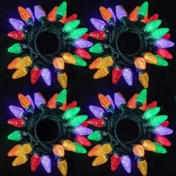 4x25 LED C9 Warm White Led String Lights Fairy 49.54ft 10 4x25 LED C9 Warm White Led String Lights Fairy 49.54ft -Christmas Decorations 4Pcs 25 LED Christmas String Lights 16 4 600x600 1