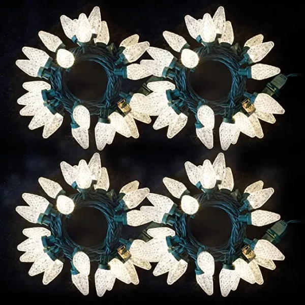 4x25 LED C9 Warm White Led String Lights Fairy 49.54ft 8 4x25 LED C9 Warm White Led String Lights Fairy 49.54ft - Image 6