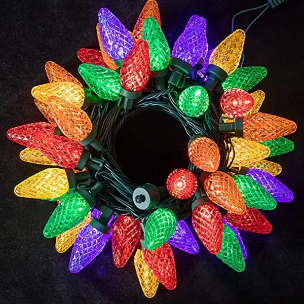 4x25 LED C9 Warm White Led String Lights Fairy 49.54ft 4 4x25 LED C9 Warm White Led String Lights Fairy 49.54ft - Image 2