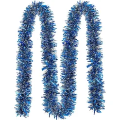 4Pcs Christmas Blue Sparkly Tinsel Garland 6.6ft 11 4Pcs Christmas Blue Sparkly Tinsel Garland 6.6ft -Christmas Decorations 4Pcs Christmas Blue Sparkly Tinsel Garland 6 2 1