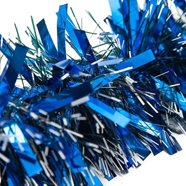 4Pcs Christmas Blue Sparkly Tinsel Garland 6.6ft 7 4Pcs Christmas Blue Sparkly Tinsel Garland 6.6ft - Image 5