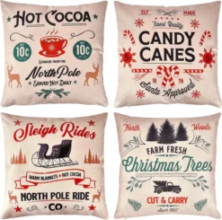 4Pcs Christmas Pillow Covers
